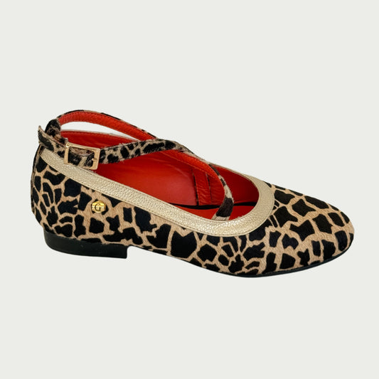 Baleta en cuero animal print Ref: JULIAMPJI5