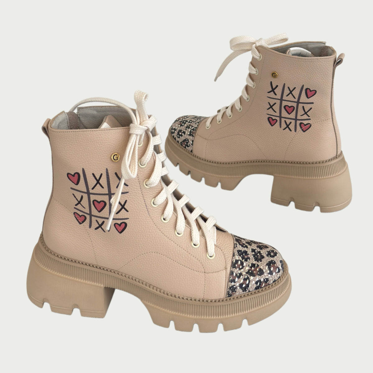 Bota en cuero nude x animal print Ref: 5492WPAR
