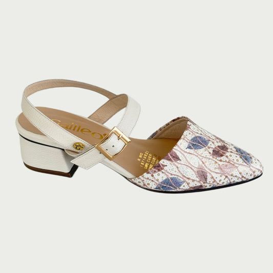 Zapatos en cuero hojas x ostra Ref: PC-104