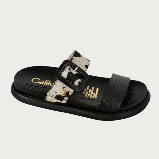 Sandalias en cuero negro x vaca Ref: P1782WP