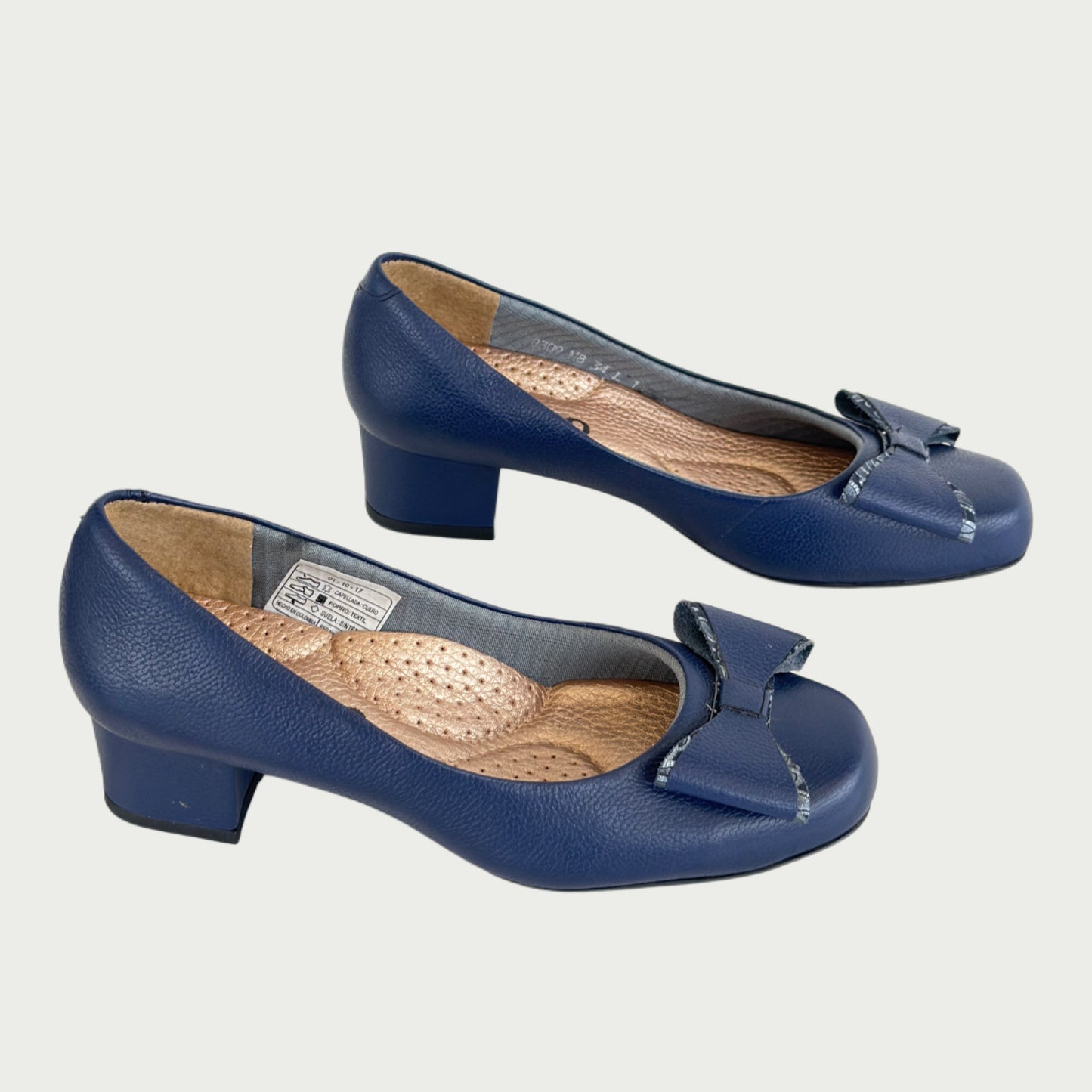 Zapatos en cuero azul Ref:8309
