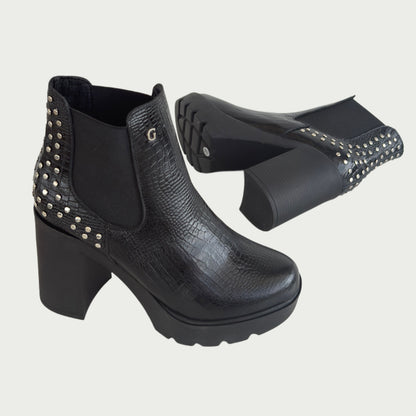 Botines en cuero negro Ref: 1471XPNG5