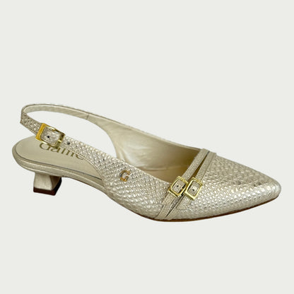Zapatos en cuero oro x folia Ref: 5754WPDO
