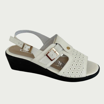 Sandalias en cuero talco Ref: 4163XPTA6