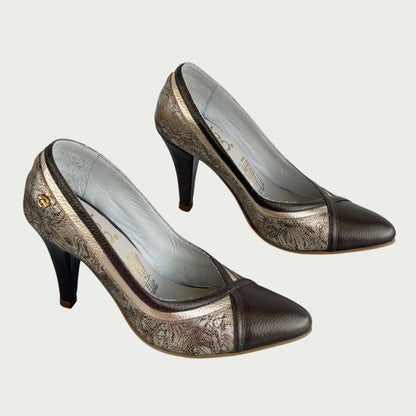 Zapatos en cuero bronce x folia Ref: ZA137NGC4