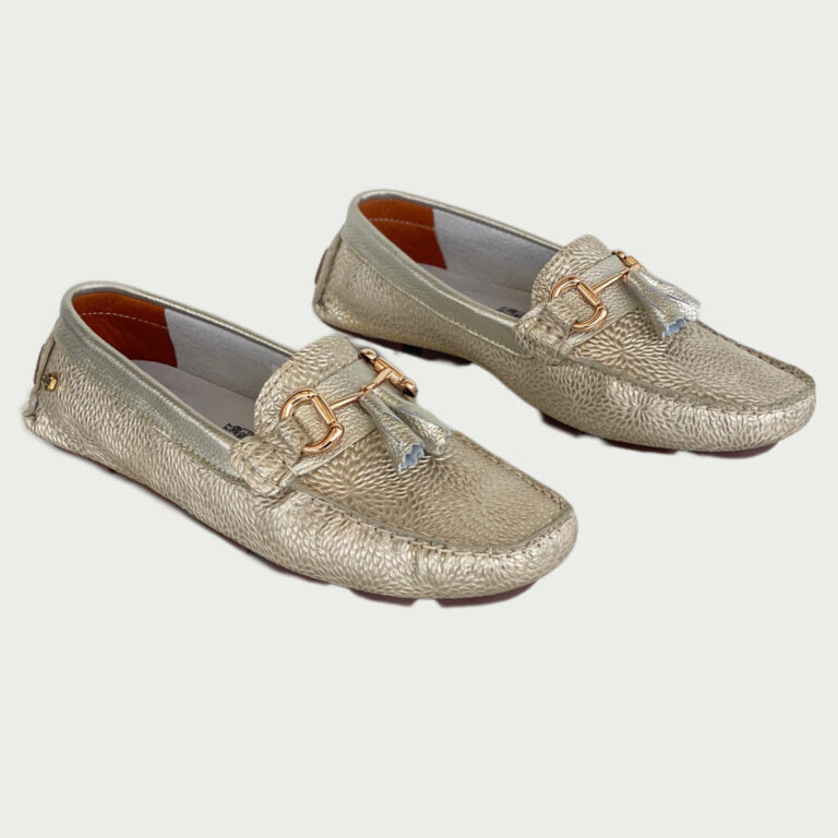 Mocasines folia dorada luna Rf 400243PD