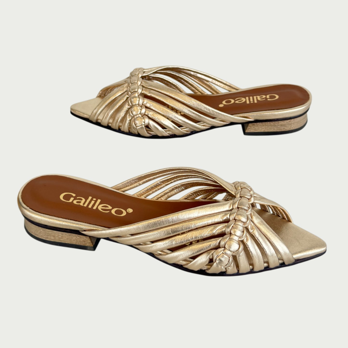 Sandalias en cuero x folia oro Ref: 6409ZPOR