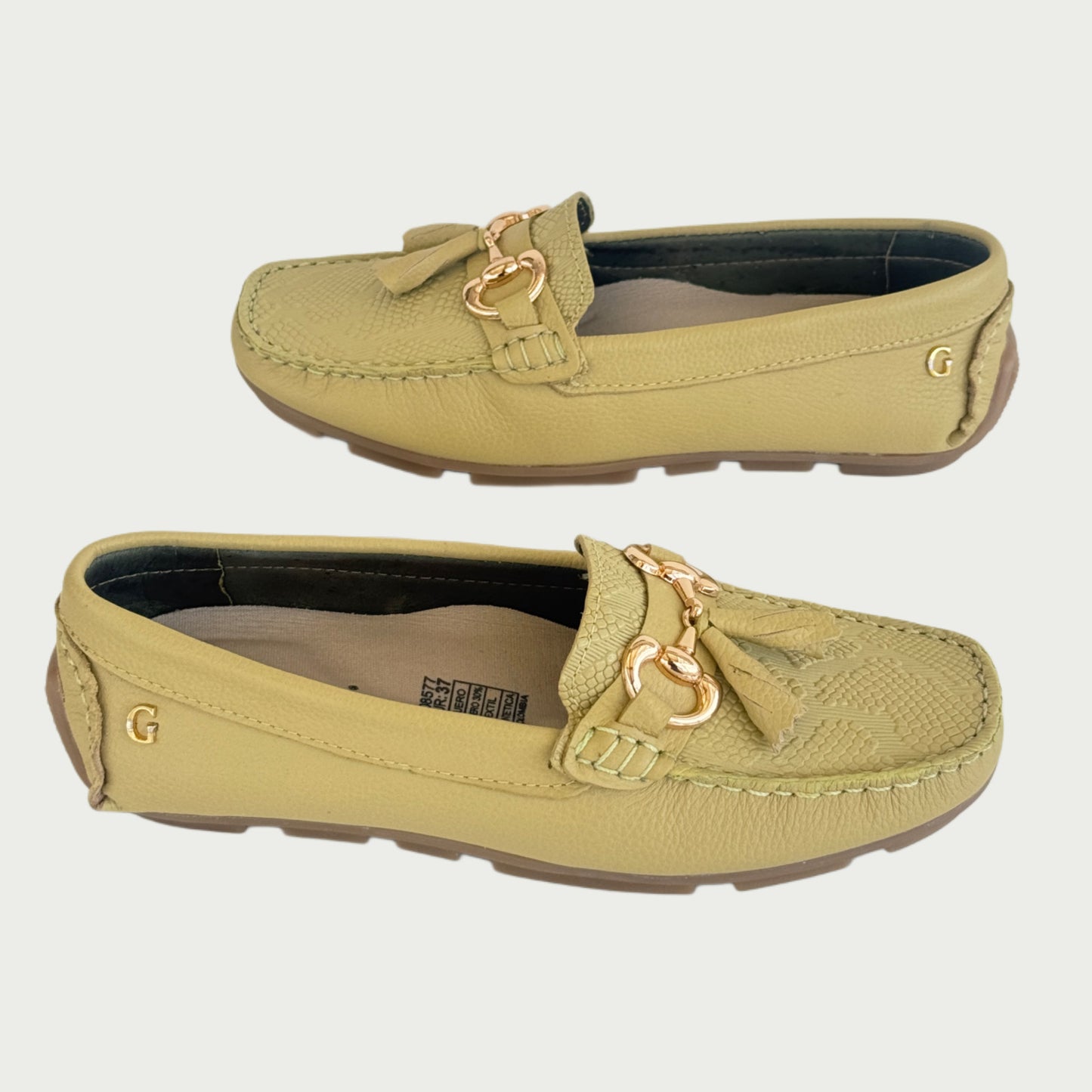 Mocasines en cuero limoncello Ref: 4002
