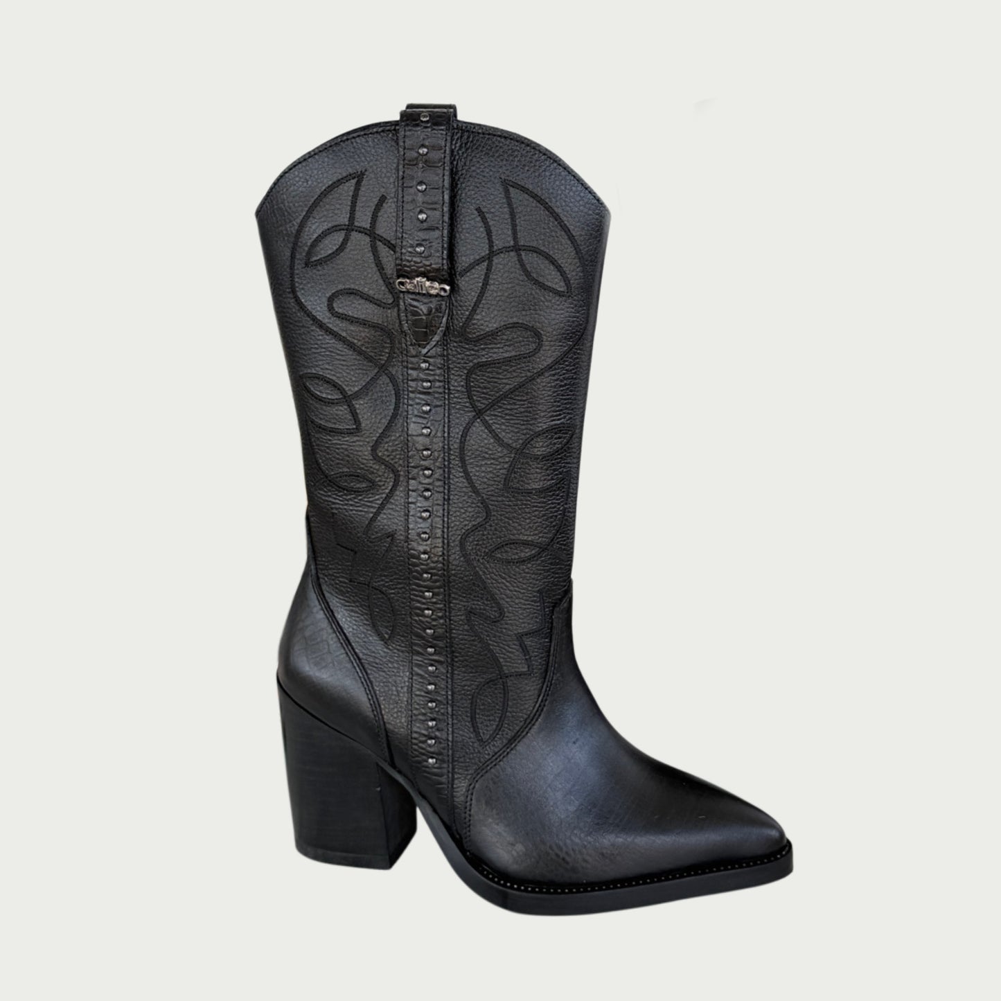 Botas texanas en cuero negro Ref: 6604ZPNG