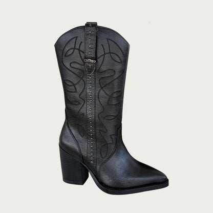 Botas texanas en cuero negro Ref: 6604ZPNG