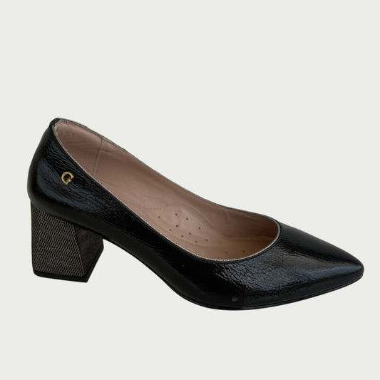 Zapato en cuero negro Ref : 1032NPN39
