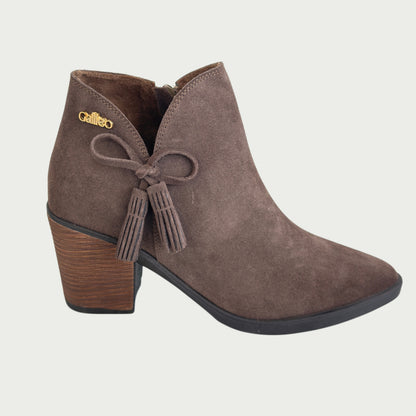 Botines en cuero gamuzado taupe Ref: IRISATAU