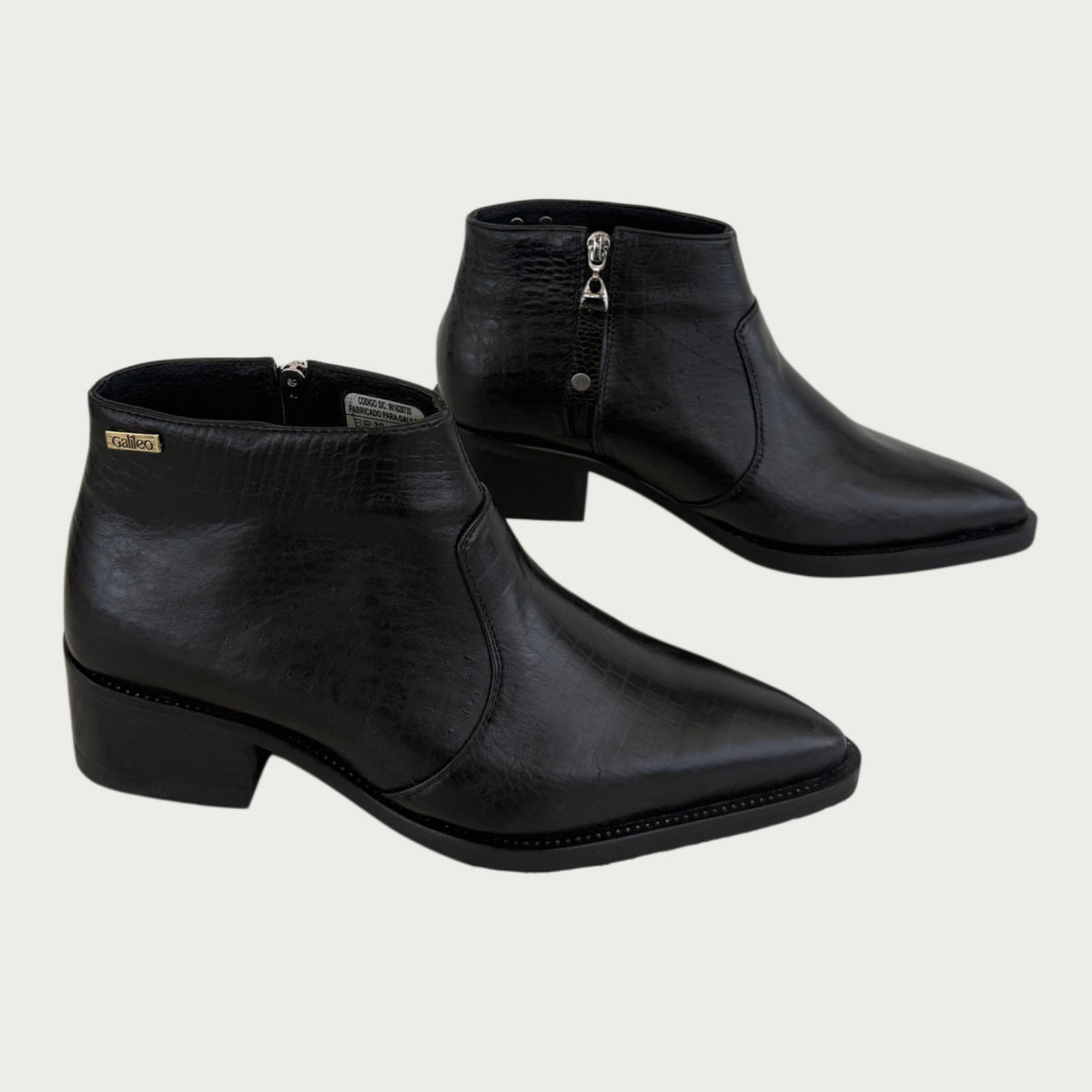 Botines en cuero negro Ref: 6535ZPNG