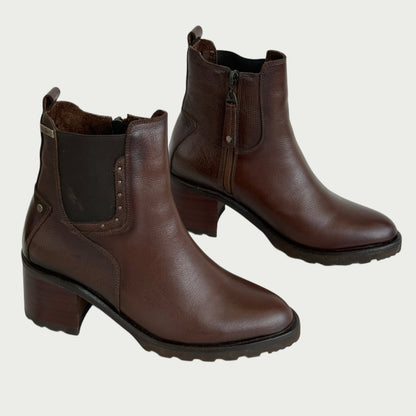 Botas en cuero cafe  Ref : 6338