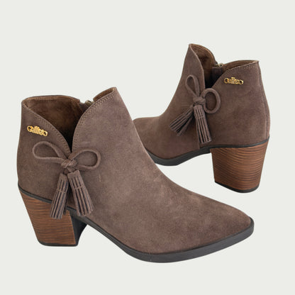 Botines en cuero gamuzado taupe Ref: IRISATAU