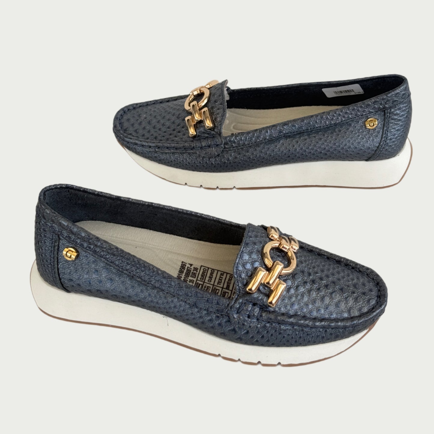 Mocasines en cuero azul Ref: TBXPAZUL5