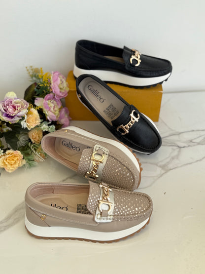 Mocasines en cuero negro Ref: 100243WPN