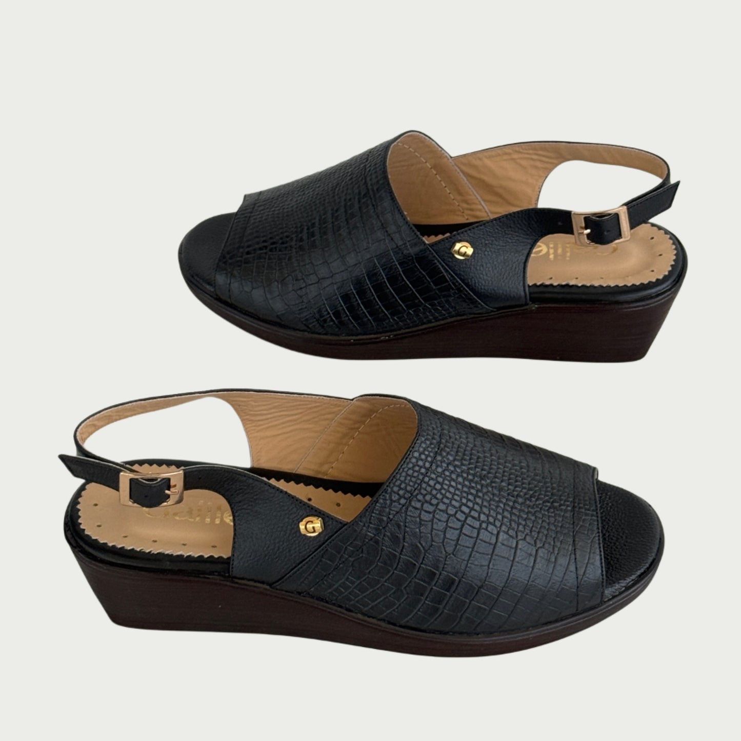 Sandalias en cuero negro Ref: 4073 MP
