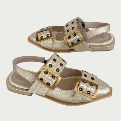 Zapatos en cuero oro Ref: Margnpd34
