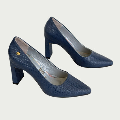 Stilletos en cuero azul Ref: 4750NGAZ7