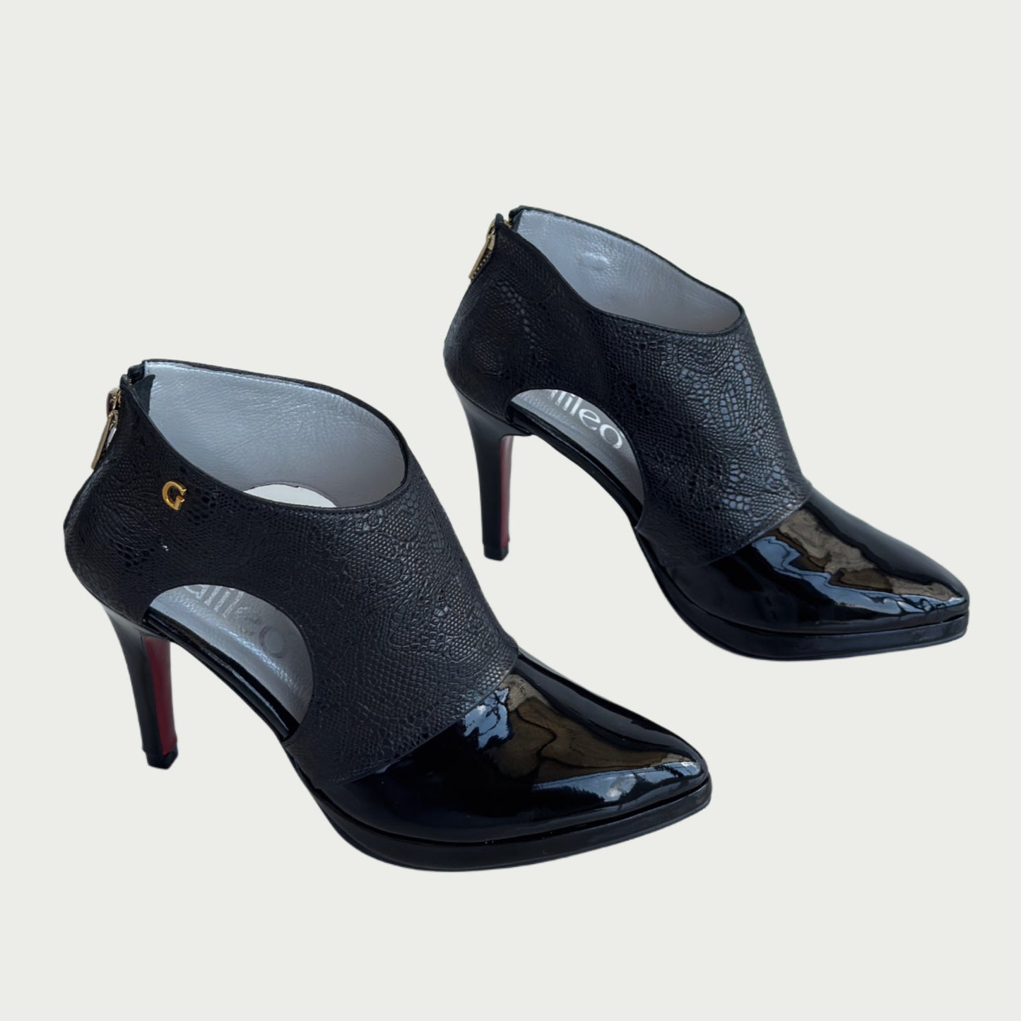 Botín en cuero negro x folia Ref: 4009WPNG