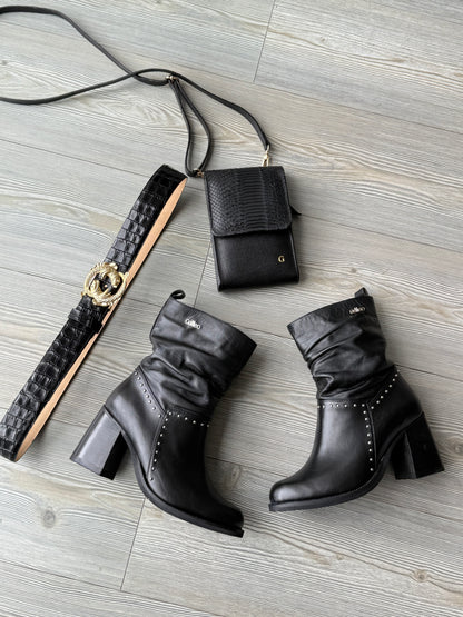 Botin en cuero negro Ref: 6476XP