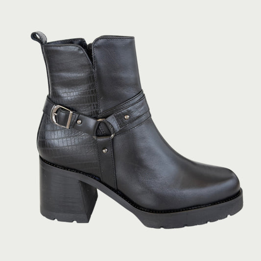 Botines en cuero negro Ref: 6488ZPNG