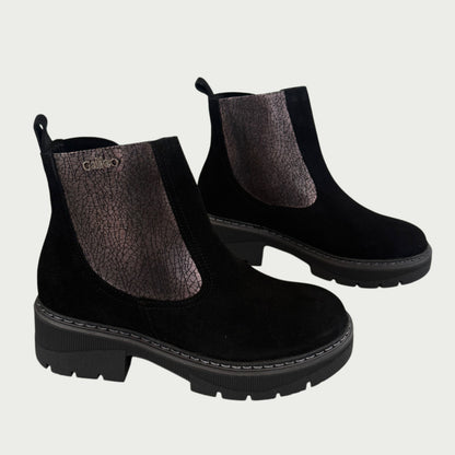 Botas en cuero gamuzado negro Ref: PARISIAPN