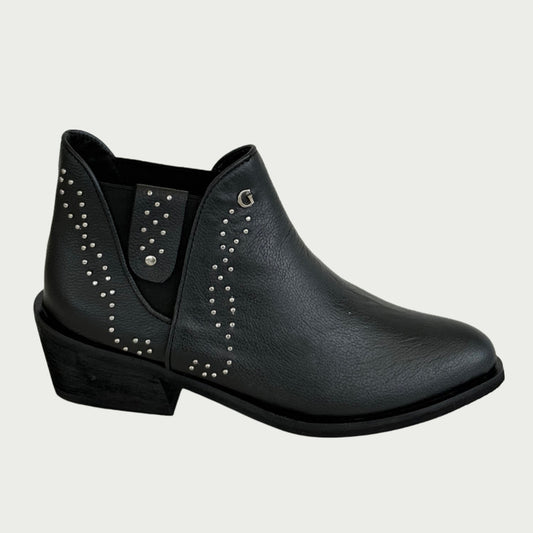 Botines en cuero negro x taches Ref: 1588WP