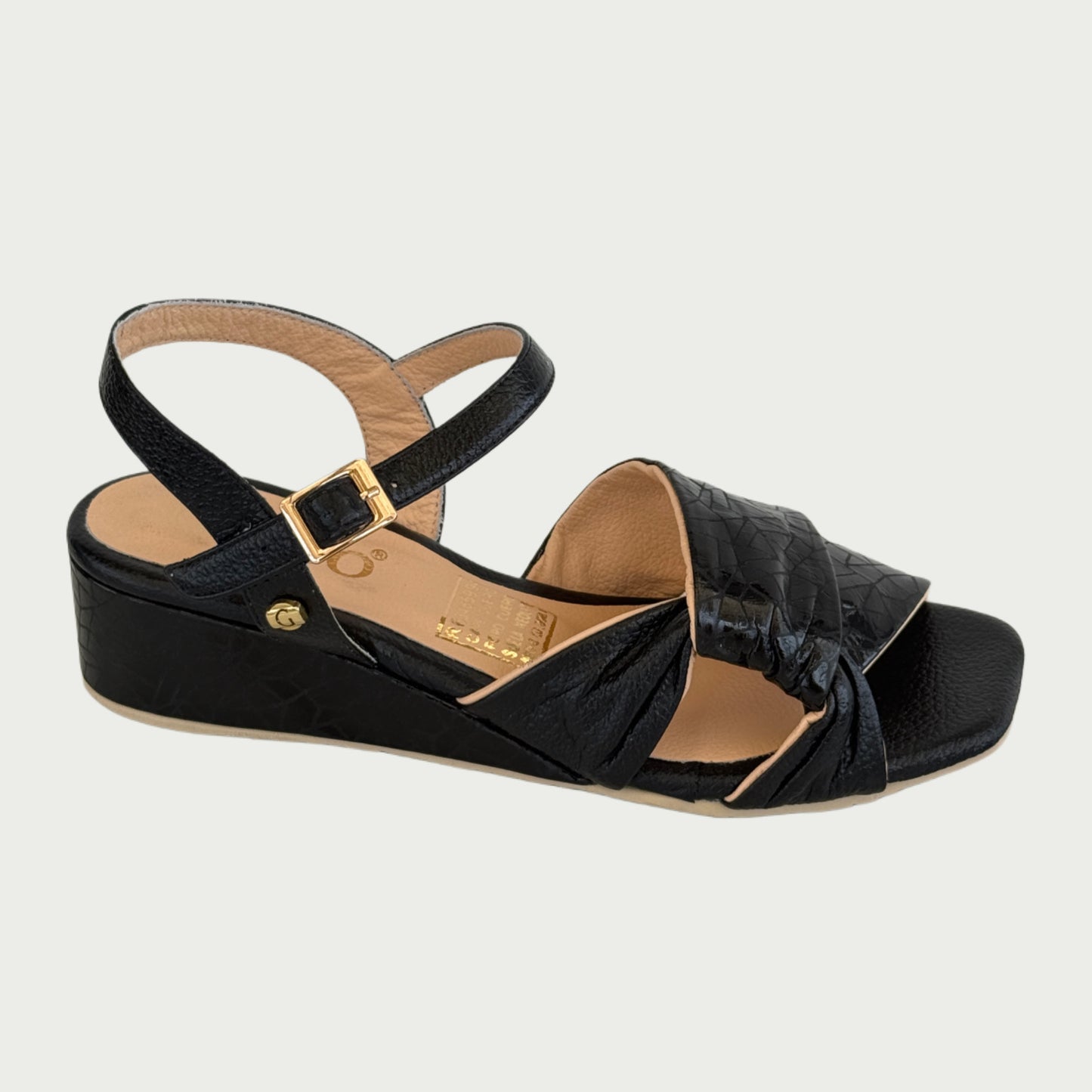 Sandalias en cuero  negro x folia Ref: 1259WPNG