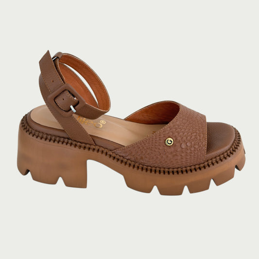 Sandalias en cuero miel Ref: P-384ZPMI