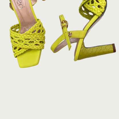 Sandalias en cuero verde limón Ref: 6068NLIM