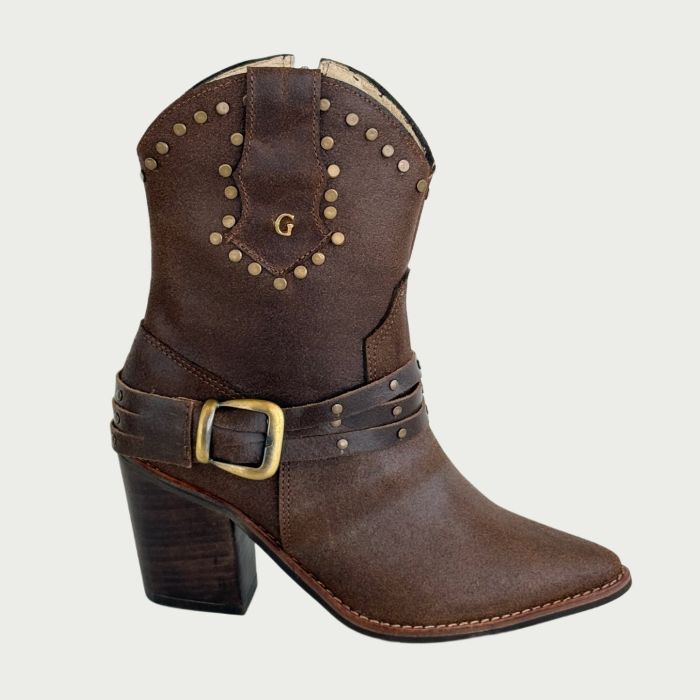 Botas texanas en cuero encerado café Ref: 1650ZPCF