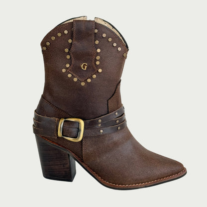 Botas texanas en cuero encerado café Ref: 1650ZPCF