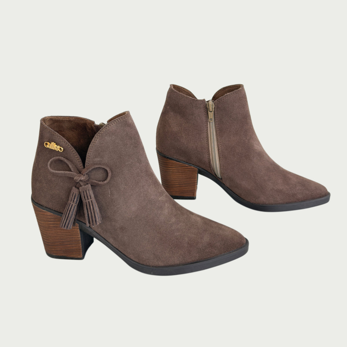 Botines en cuero gamuzado taupe Ref: IRISATAU