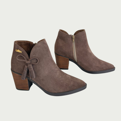 Botines en cuero gamuzado taupe Ref: IRISATAU