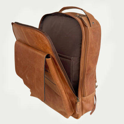 Morral en cuero vintage miel Ref: MO100