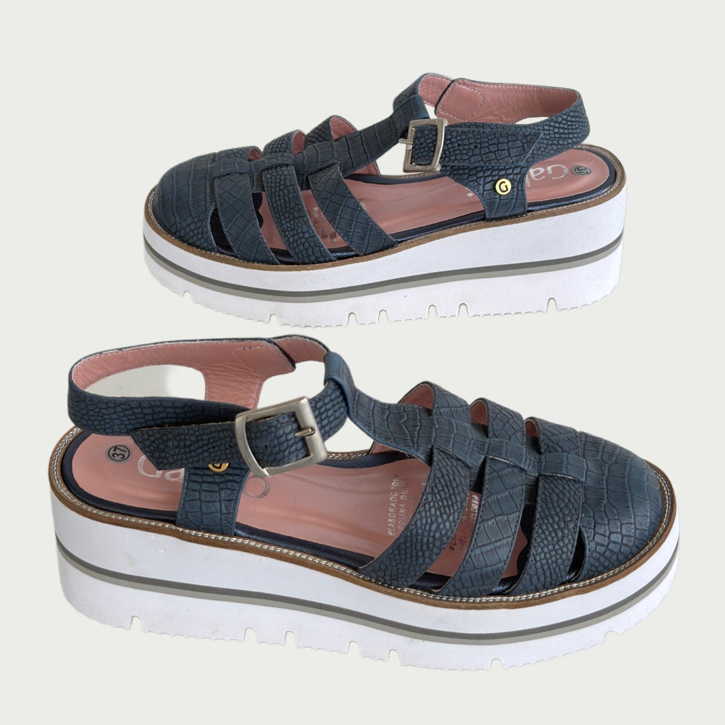 Sandalias en cuero azul Ref: 6237MPZ38
