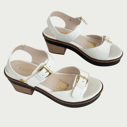 Sandalias en cuero blanco Ref: S97ZPMAR