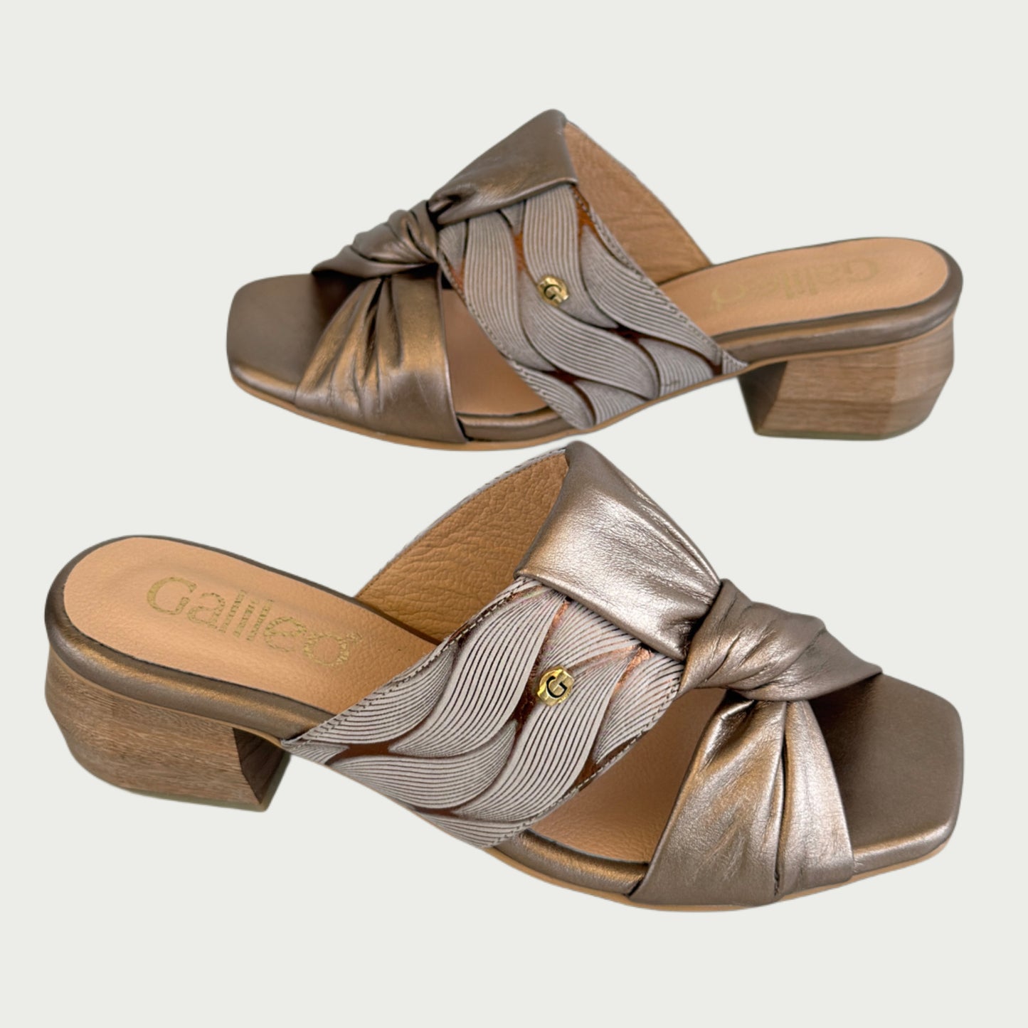 Sandalias en cuero bronce x folia Ref: 1243WPLU