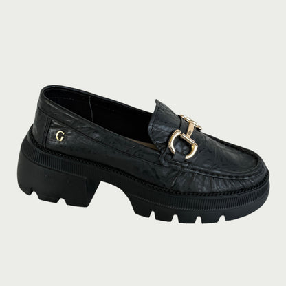 Mocasin en cuero negro Ref: 1002WPNG