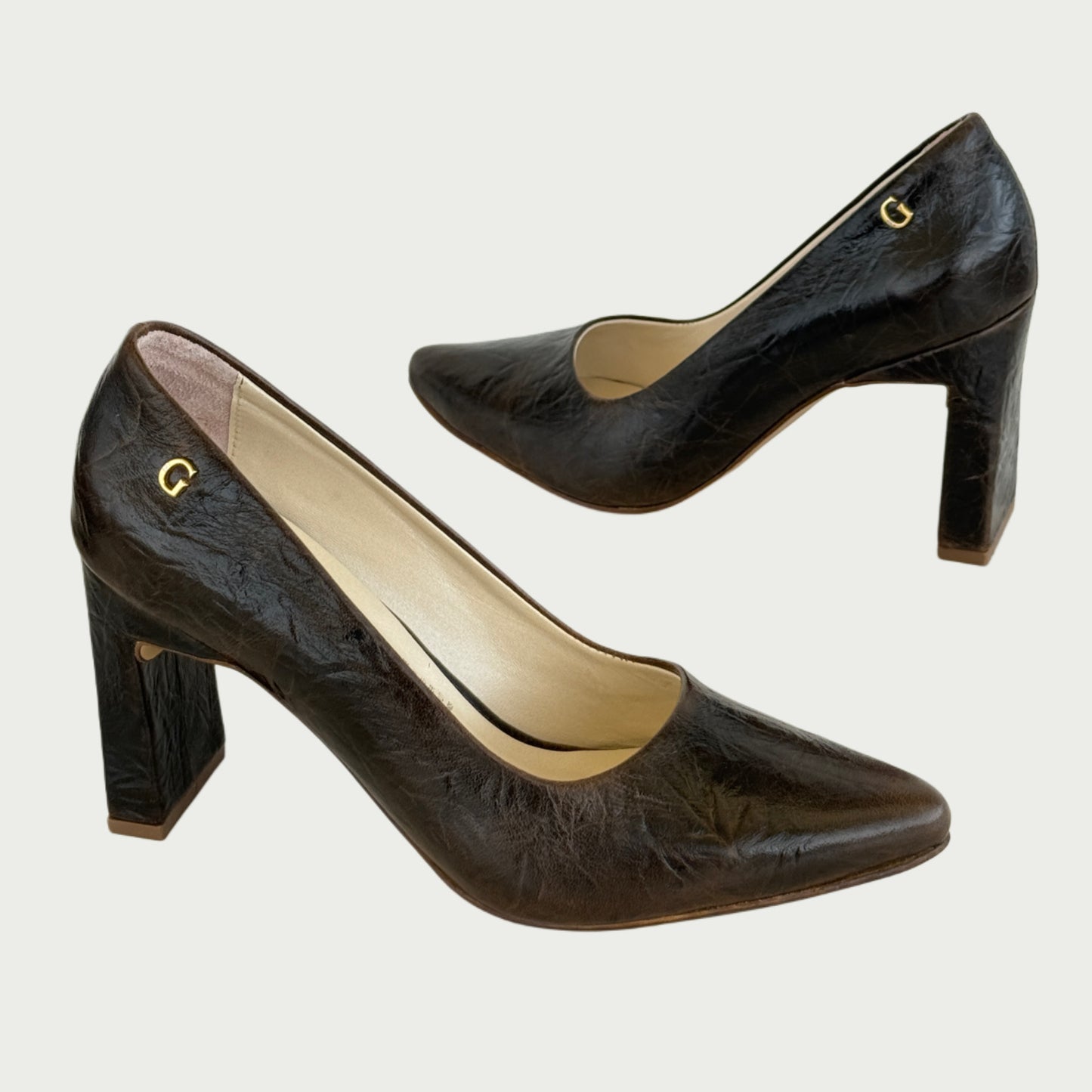 Tacones en cuero café Ref: 3400ZP