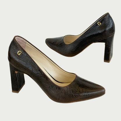 Tacones en cuero café Ref: 3400ZP