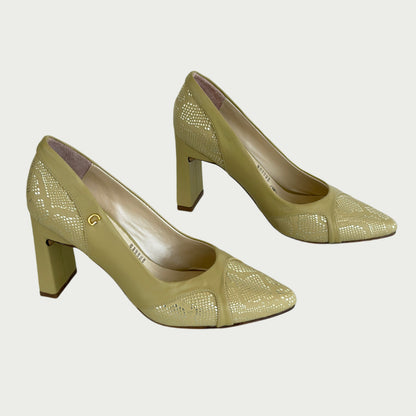 Tacones en cuero limón Ref:7024