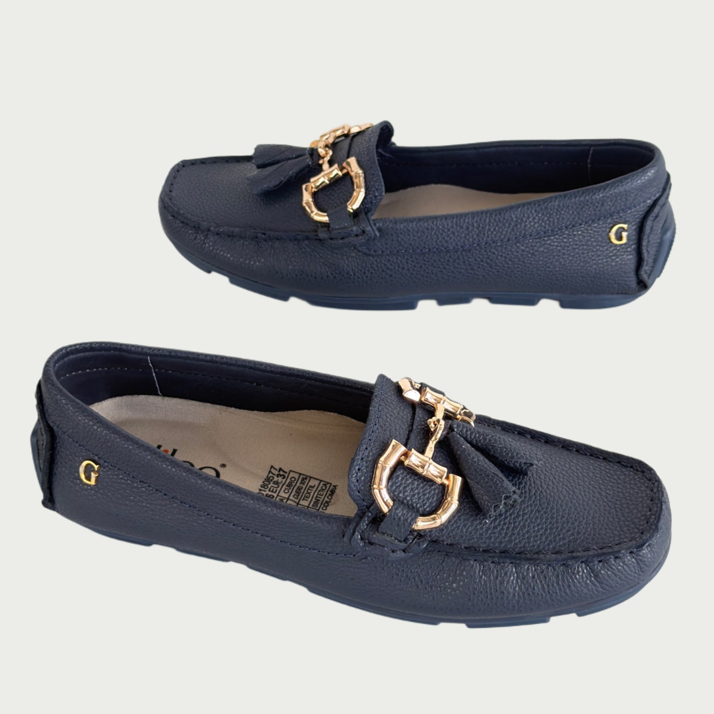 Mocasines en cuero azul Ref: 4002ZPAZ