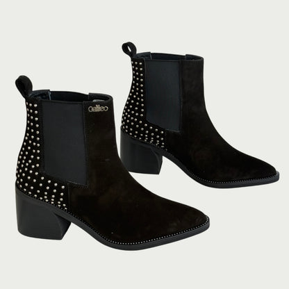 Botines en cuero gamuzado negro Ref: 6571XPNG
