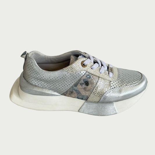 Tenis en cuero plata x folia Ref: DP141NGP4