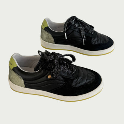 Tenis en cuero negro x verde Ref: BERLINNPN5