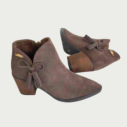 Botines en cuero gamuzado taupe Ref: IRISATAU