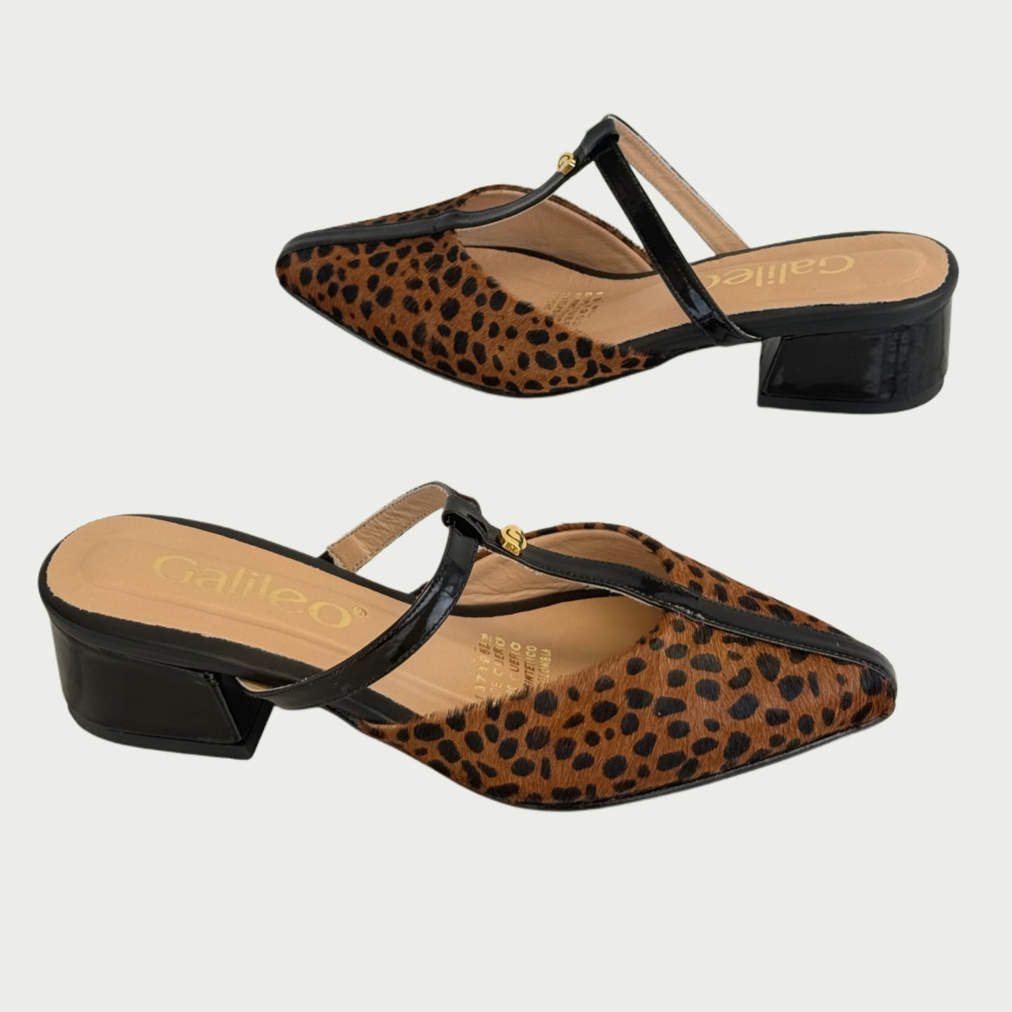 Zapatos en cuero x pelo animal print Ref: P049NPN